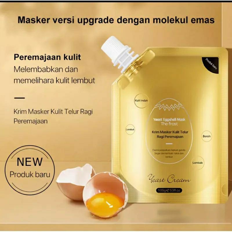 Masker Wajah Egg Shell Yeast Mask Cream