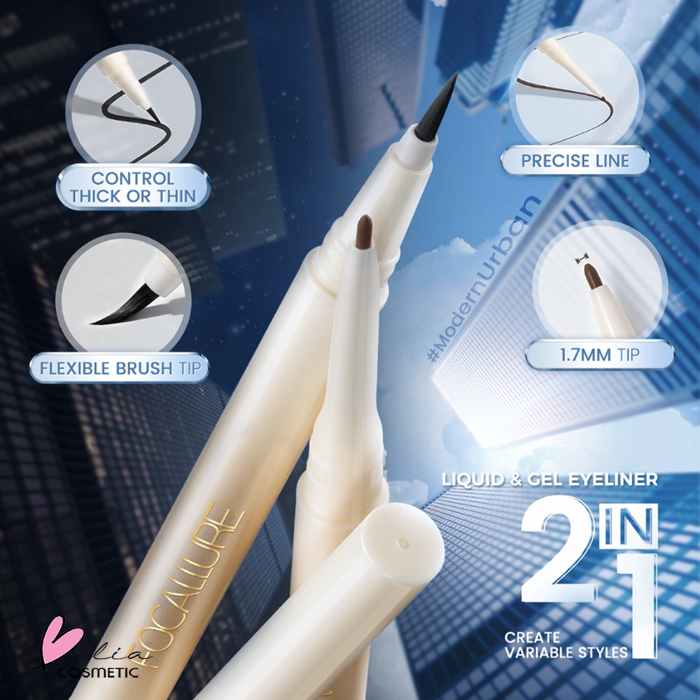 ❤ BELIA ❤ FOCALLURE Long Lasting Eyeliner FA240 | #ModernUrban 2 IN 1 Liquid &amp; Gel Eyeliner | High Pigment | BPOM