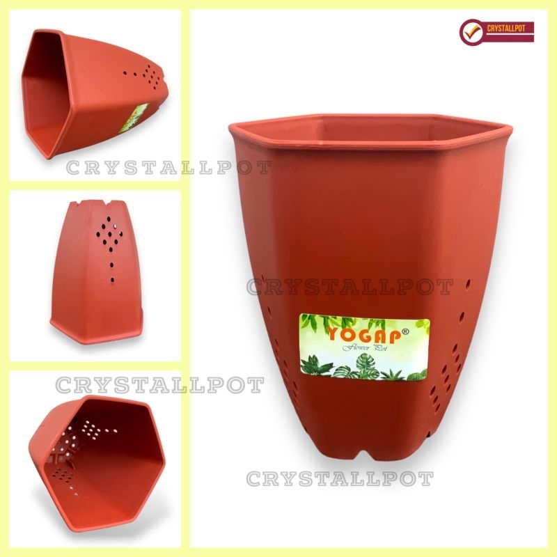 POT BUNGA TANAMAN TINGGI YOGAP 15 SEGI 6 WARNA WARNI - YOGAP YP6 15