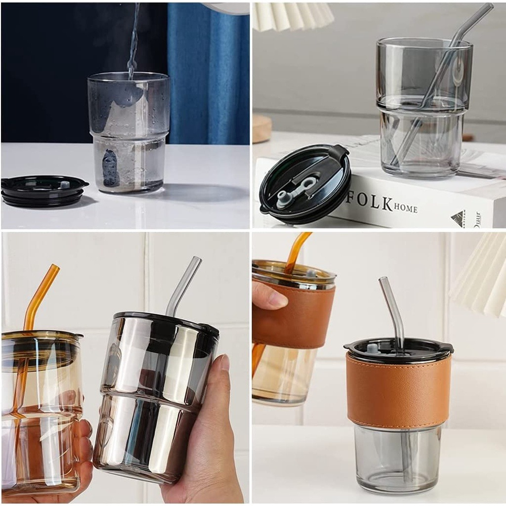 Gelas Kaca Tumbler / Gelas Tumbler Aesthetic / Gelas Serbaguna / Gelas Kaca