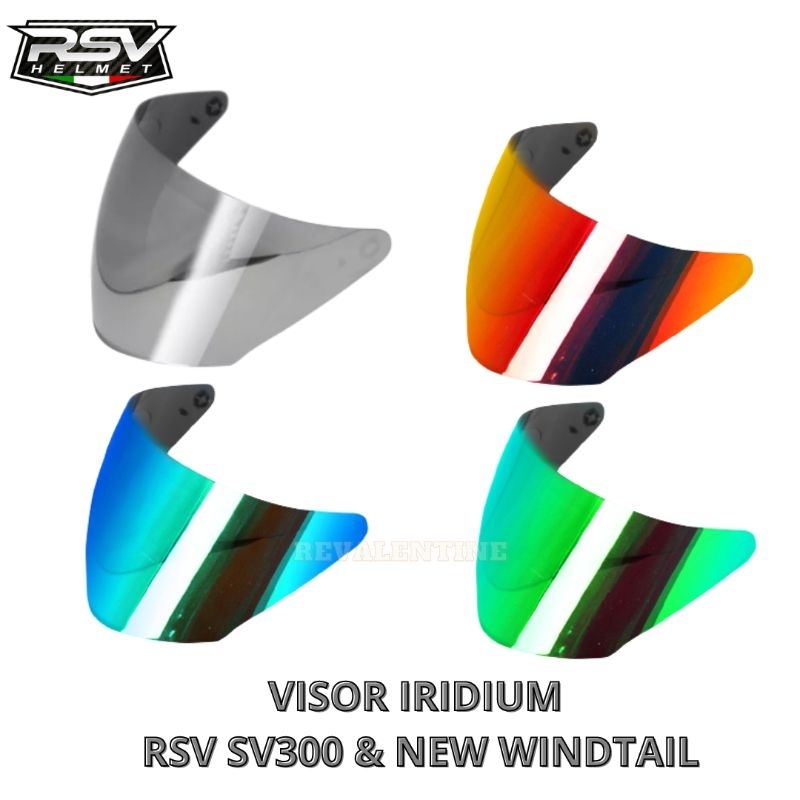 VISOR RSV WINDTAIL & SV300 IRIDIUM ORIGINAL | KACA HELM HALF FACE RSV SV 300 NEW WINDTAIL BLUE SILVE