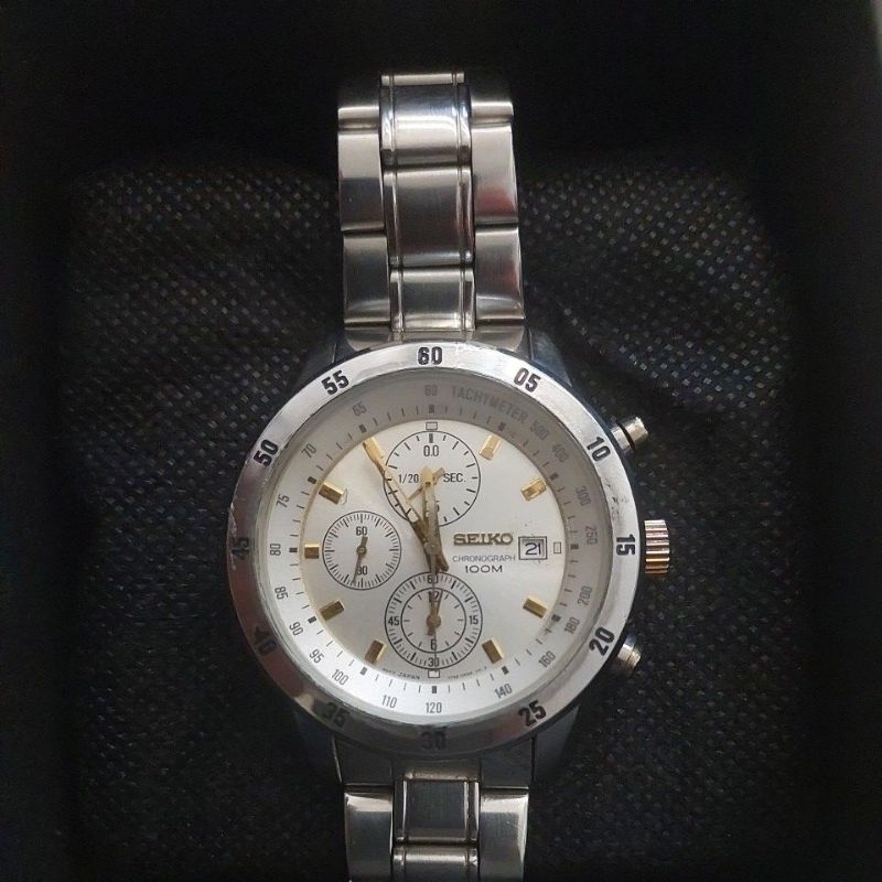Jam Tangan original Seiko chronograph 100m preloved second bekas