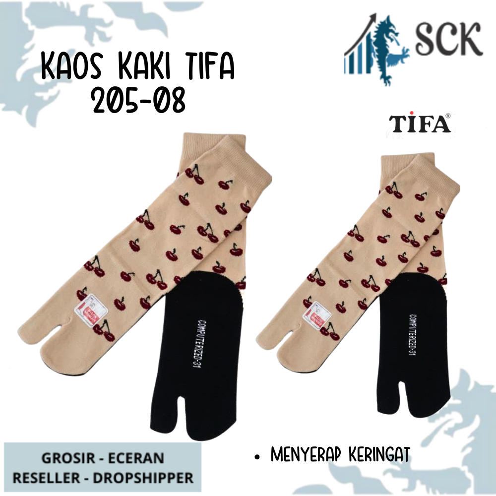 Kaos Kaki Wanita TIFA 205 08 MOTIF Betis MUSLIM WARNA MUDA / Kaus Kaki Wanita Muslimah Betis 2 Jari - sckmenwear GROSIR