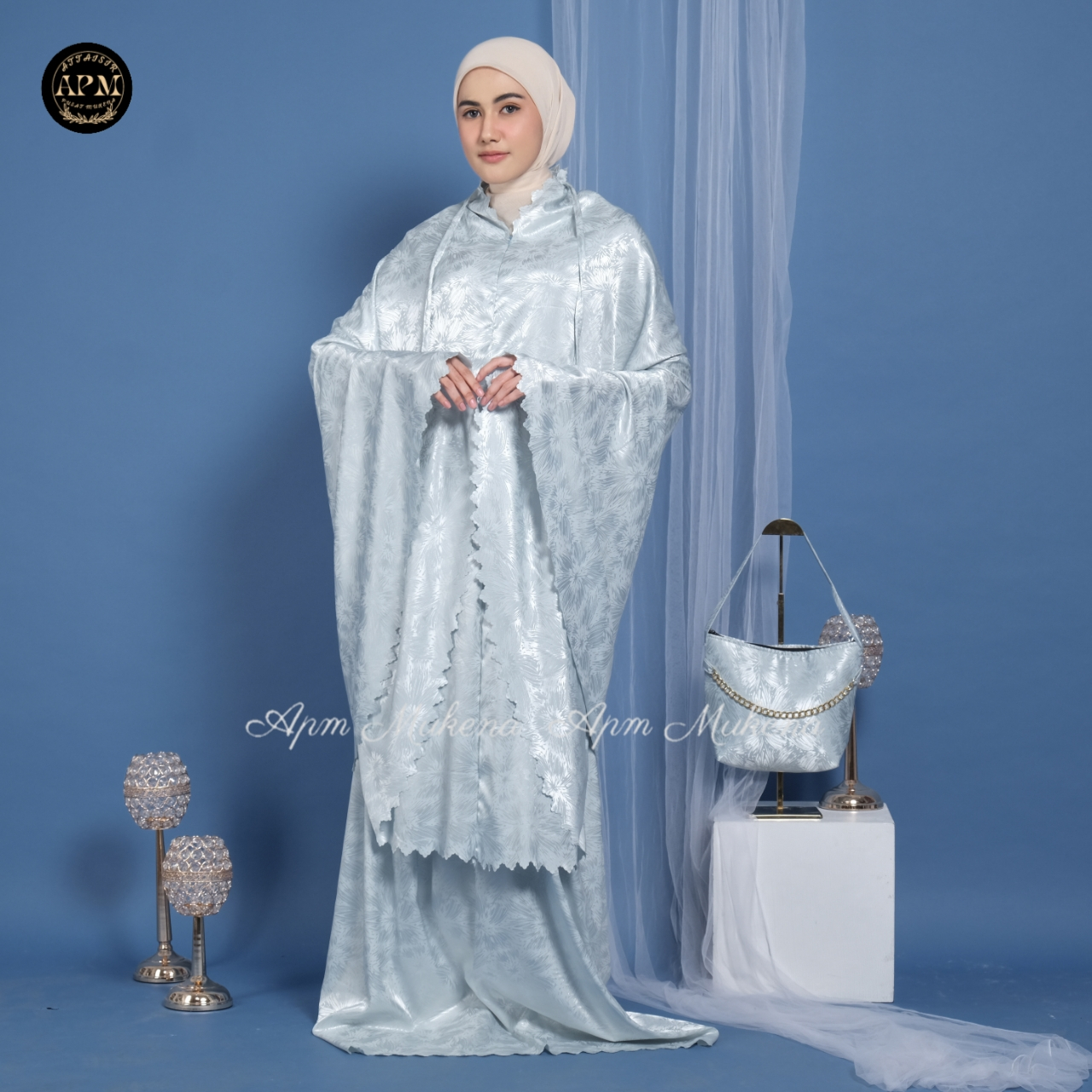 APM Mukena - Mukena Armani Silk Premium Jaguar 2 In 1 Motif Random Putri Salju Laser Cut