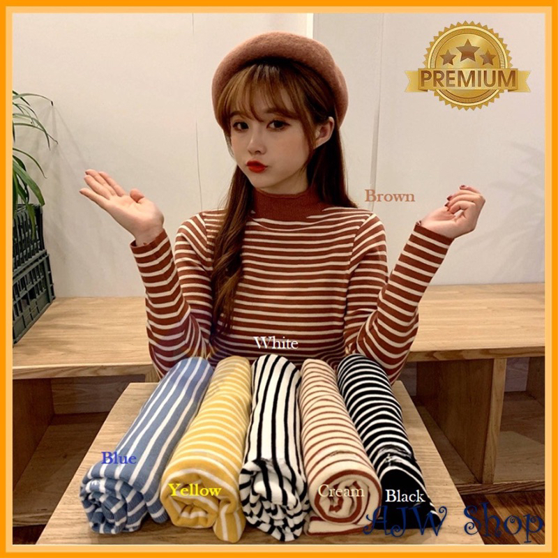 Inner Rajut Turtleneck Lengan Panjang Model Terbaru SALUR | Dalaman Hijab | Atasan Rajut Import Wanita