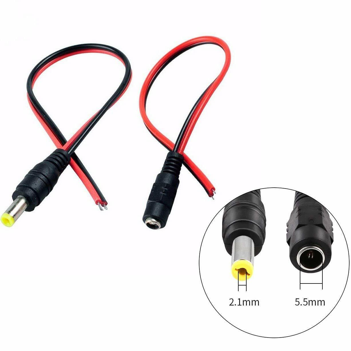 Kabel Power DC Jack Male Female Konektor Power supply Adaptor Charger CCTV Wire Cable Jek 2.1 X 5.5MM