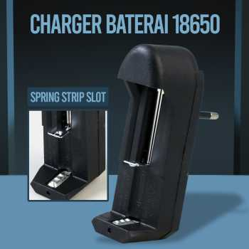 Cell Charger 18650 (Spring Strip Slot) - A-CC-01 - Black