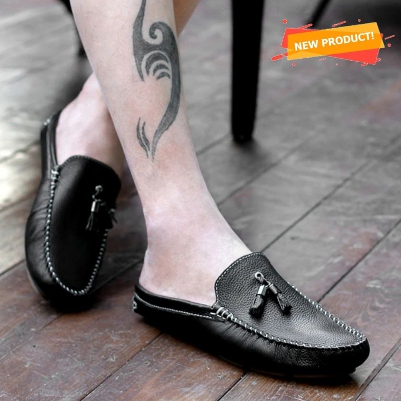 Sepatu Pantofel Pria MH01 Hitam Terbaru Kerja Kantor dan Acara