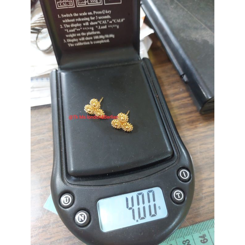 Anting Tusuk Matahari Ms LM 24K Kadar 999,9