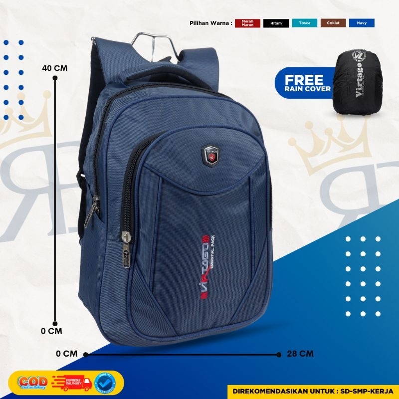 Tas Ransel Virtago/Tas Sekolah Virtago Untuk SD-SMP/Tas Laptop/Tas Untuk Kerja