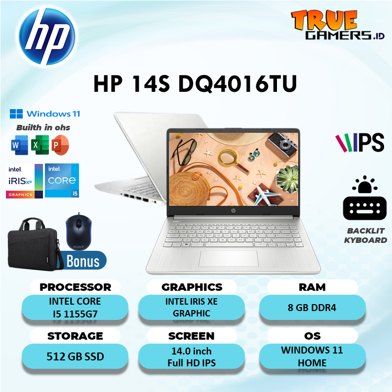 Laptop Hp 14 I5 1155G7 8GB 512SSD Win11 14.0FHD IPS