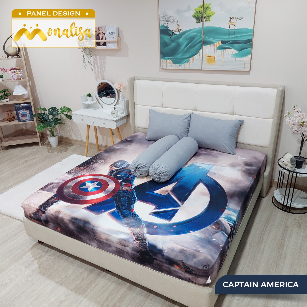 Sprei Panel Design Monalisa Ukuran 160x200 Tinggi 20cm Aneka Motif Seprai Kasur Queen Bed Berkualitas Harga Murah