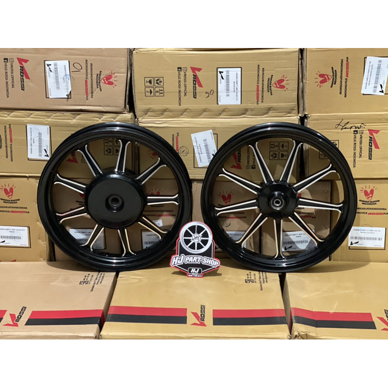 Velg Vrossi Rossi Venom Pluto Palang 9 matic honda Vario 110 Beat Scoopy ring 14x185/215 Chrome Velg