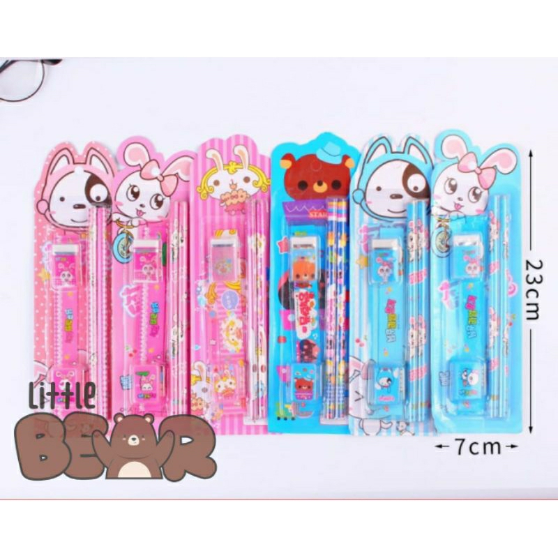 

SET STATIONERY SEKOLAH ANAK 5 IN 1 / MINI SET ALAT TULIS ANAK 5 IN 1 KARAKTER LUCU