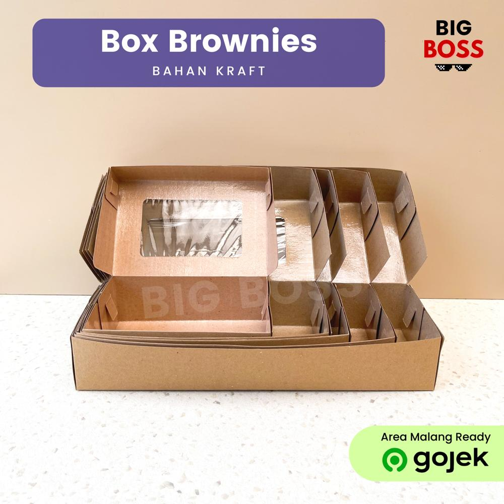 Dus Brownies 30x10x5 Coklat Kraft Laminasi / Kotak Box Kue Bolen Spikoe Donat Bolu Gulung / Snack Cookies