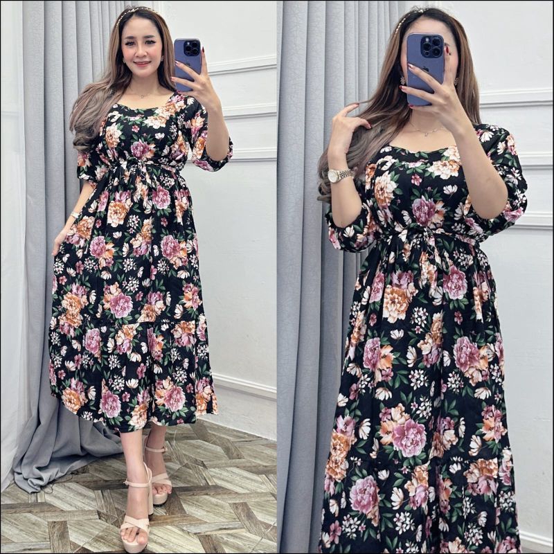 Baju Daster Starla Dress Sultan Viral Longdress Homedress Isyan Korea  Terusan Lengan Panjang Smock 