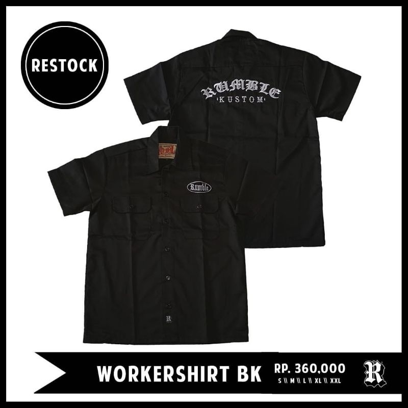 BAJU KEMEJA WORKSHIRT RUMBLE WS BK ORIGINAL