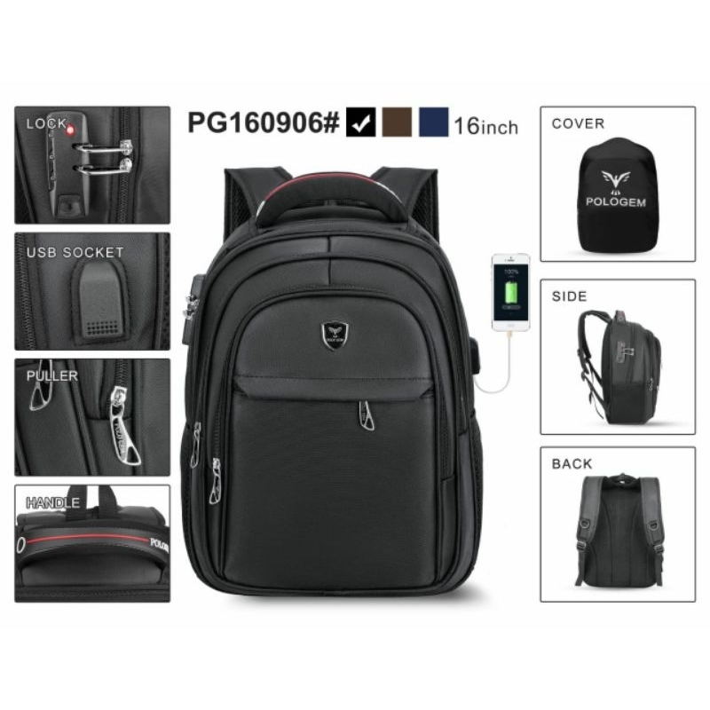 tas ransel laptop 16 inchi tas laptop polo Gem ori tas