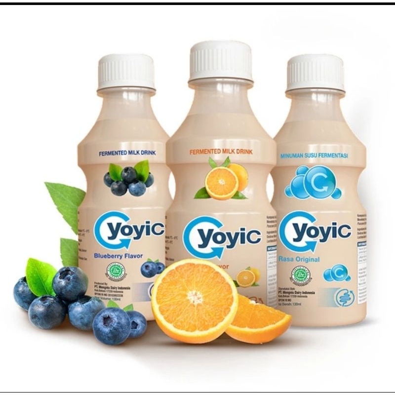 YoyiC Minuman Susu Fermentasi BlueBerry ; Orange ; Original 130mL BBD Agt 2023