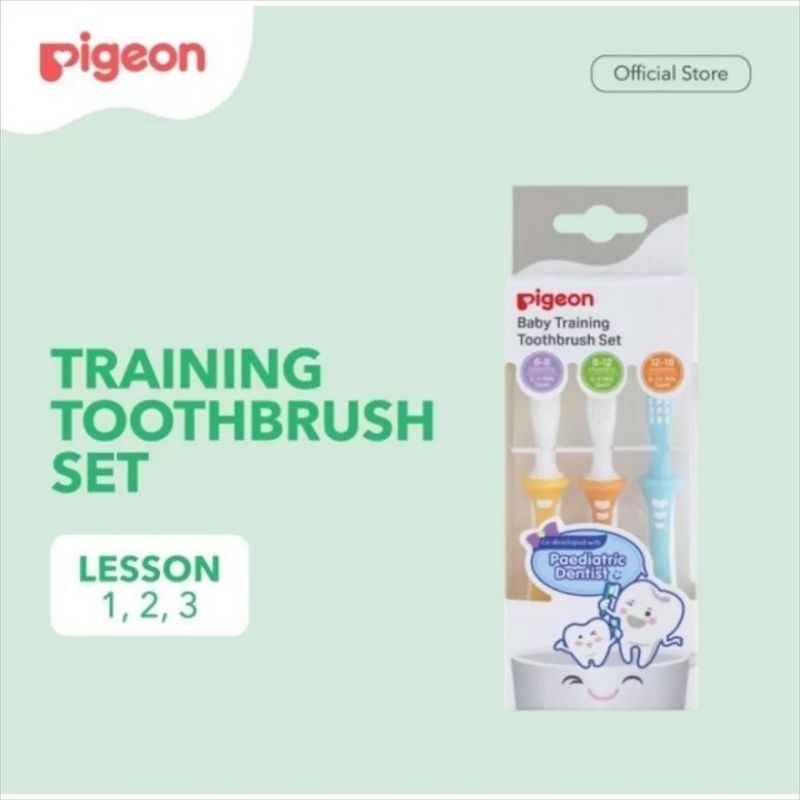 Pigeon Training Toothbrush Lesson 1/2/3 / 123 Set - Sikat Gigi Anak