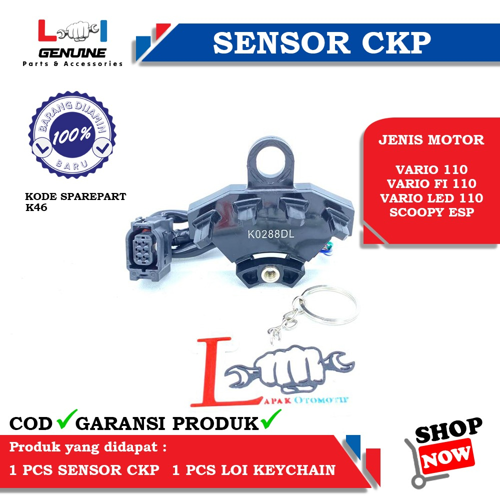 -LOI- 31221-K46-N21 SENSOR CKP SPOOL KAKI 4 HONDA VARIO 110 ESP, SCOOPY ESP, VARIO 110 LED, NEW SCOOPY LED