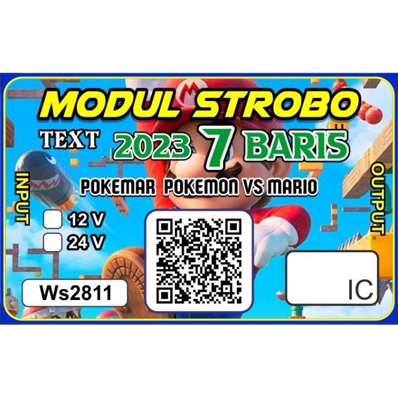 MODUL STROBO TEKS 7BARIS POKEMAR 12V/24V