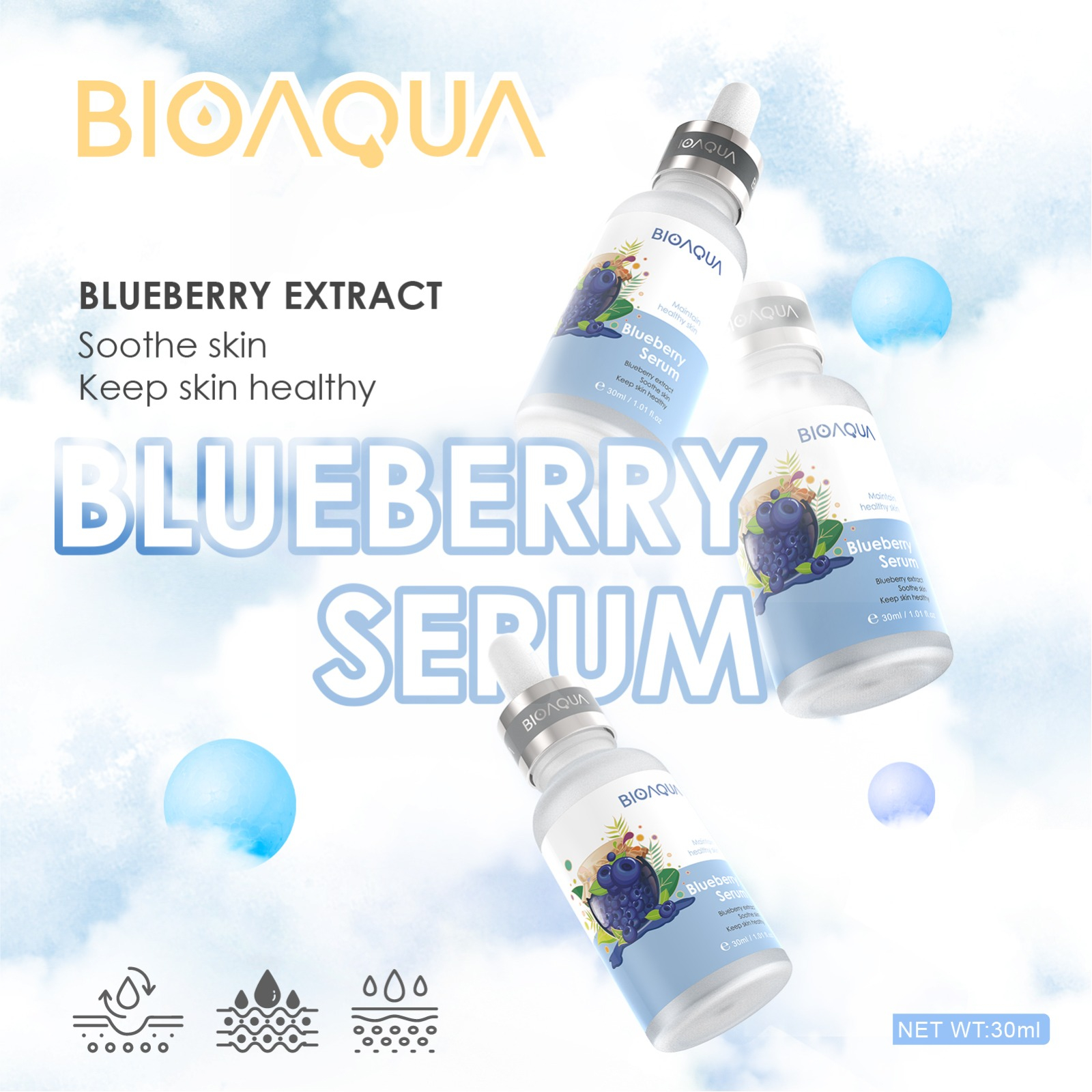 BPOM Bioaqua Facial Blueberry Serum Serum Wajah Pencerah dan Anti-Aging