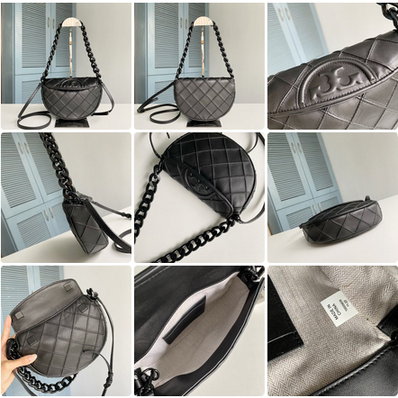 TB 143575 146297 Fleming Mini Crescent Bag Soft Leather Underarm Bag Cross Shoulder Bag Half Moon Bag byb