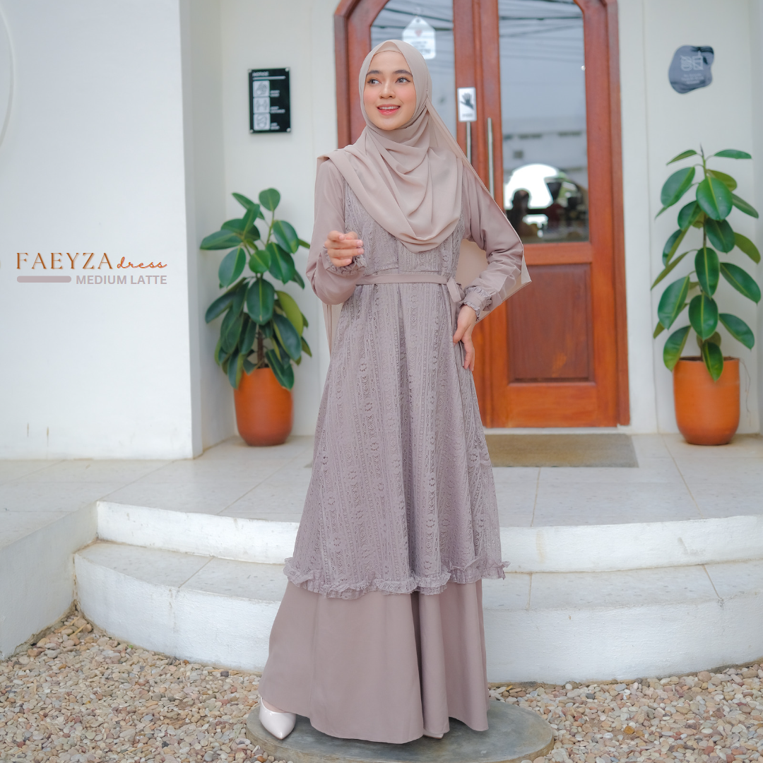 Riskirich Faeyza Dress Vol 3.0 Gamis Elegant Mewah Pesta Kombinasi Brukat Katun Kiyowo