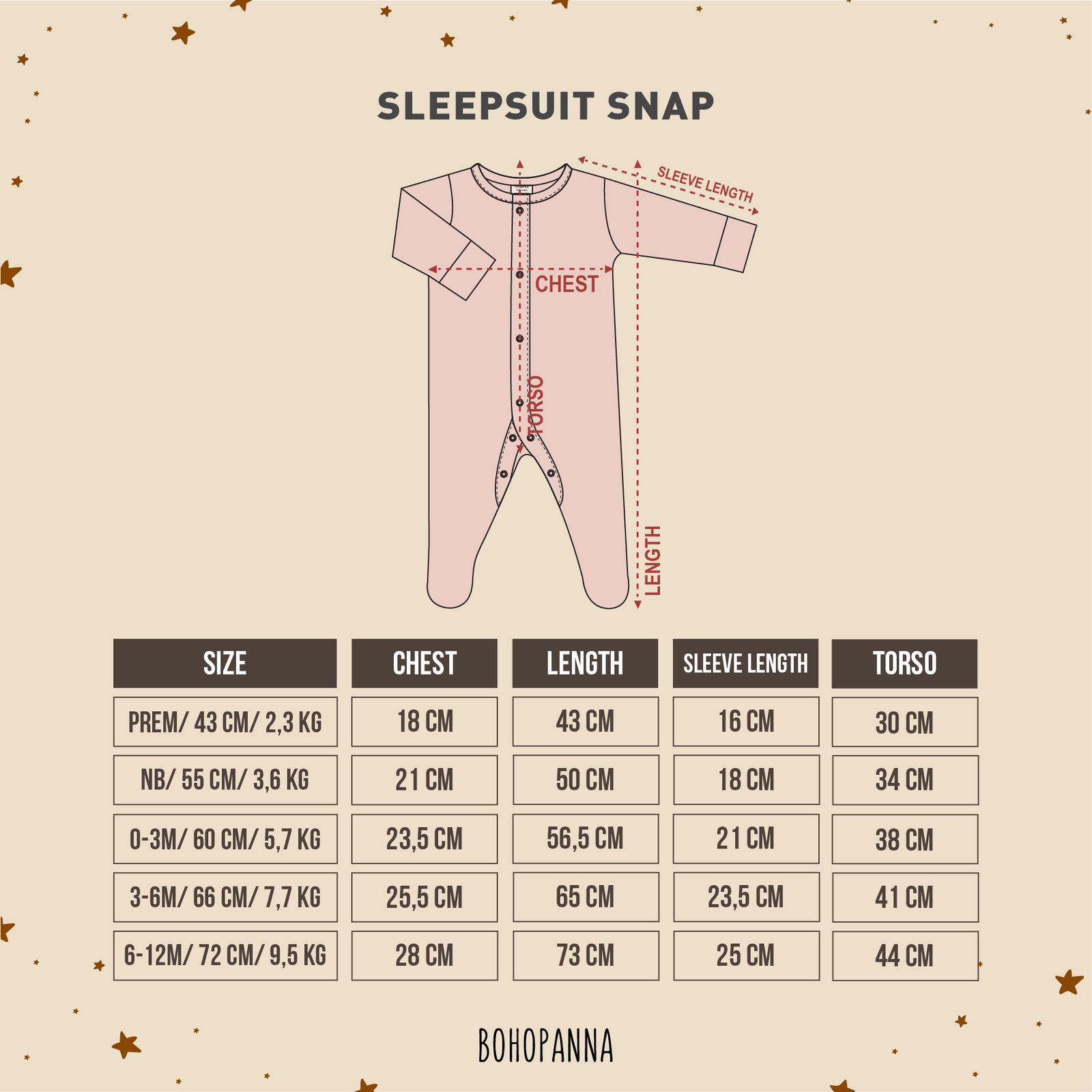 BohoPanna Sleepsuit Bayi 0-1 Year Jumper Anak Katun