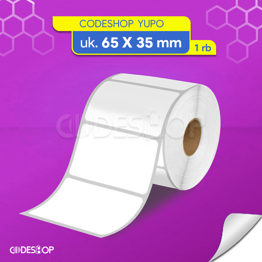 

Stiker Label Yupo 65x35mm isi 1000 Pcs 1 Line Perforasi Gap