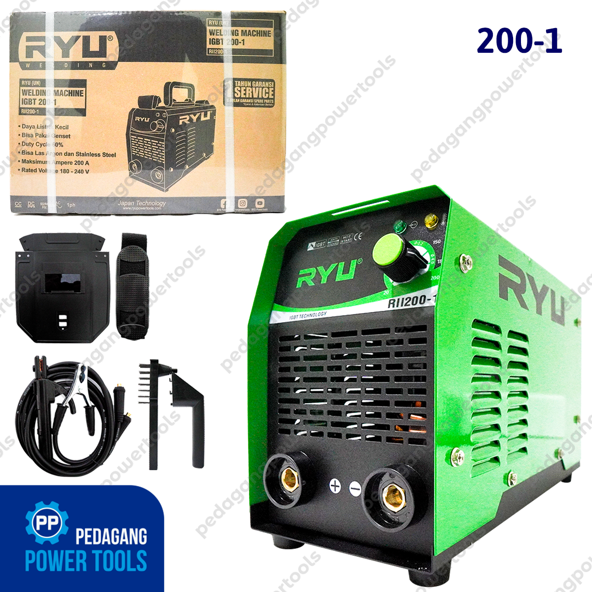 RYU RII 200-1 Mesin Travo Las Listrik Inverter 1.800 Watt IGBT Welding