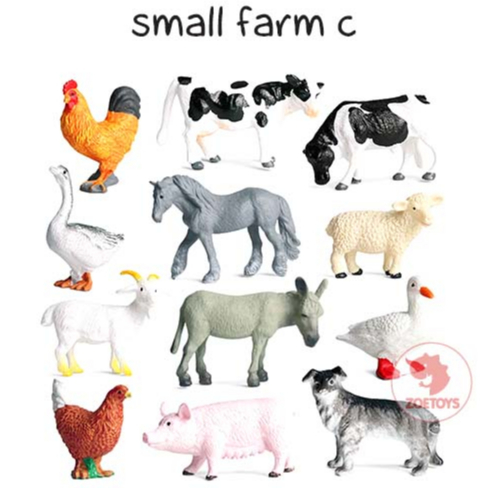 Zoetoys Farm Animal 1 set 12 pcs | Premium Small Figurine Animal Toobs lookalike | Mainan Edukasi Anak