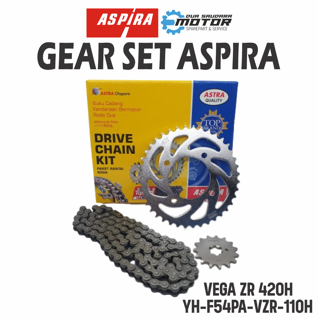 GEAR SET VEGA ZR 420H ASPIRA GEAR RANTAI RODA SET GEAR PAKET UNTUK MOTOR VEGA ZR 420H
