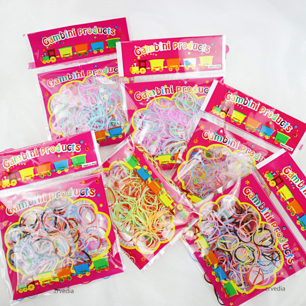 (ISI 1000) Karet Jepang Anak Perempuan Ikat Rambut Kuncir Kunciran / Import Aksesoris Rambut Hair Tie Balita Bayi Warna Warni Mini Kiosbalitaaprillia
