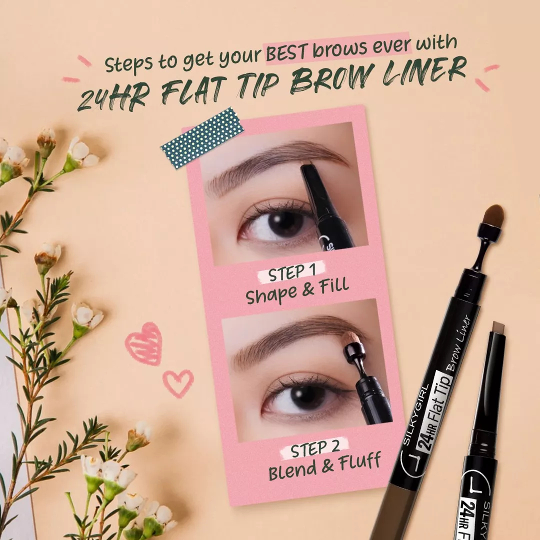 ❤️ MEMEY ❤️ SILKYGIRL 24Hour Flat Tip Brow Liner