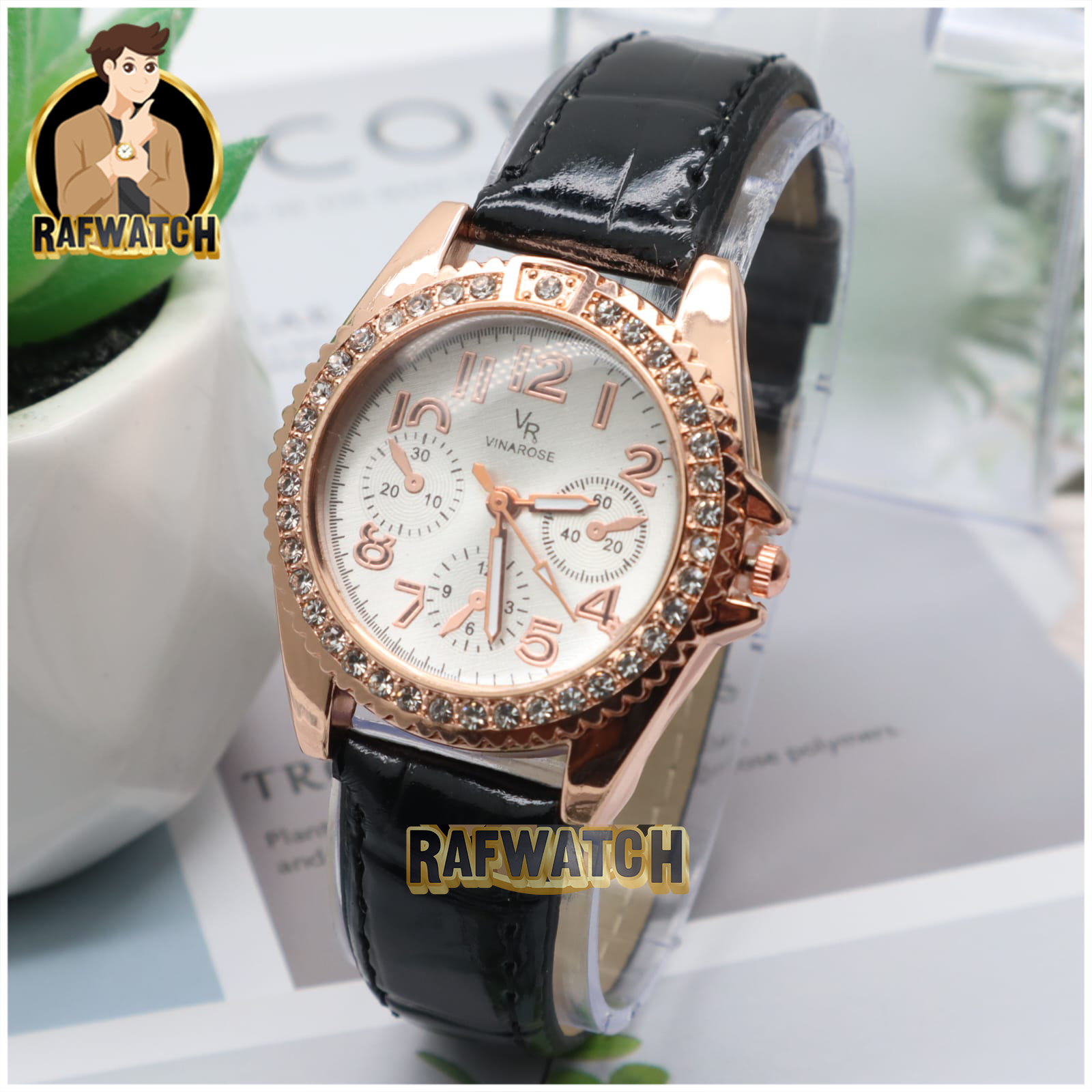 JAM TANGAN WANITA ELEGANT IMPORT STRAP KULIT PERMATA LAROCHE LR03