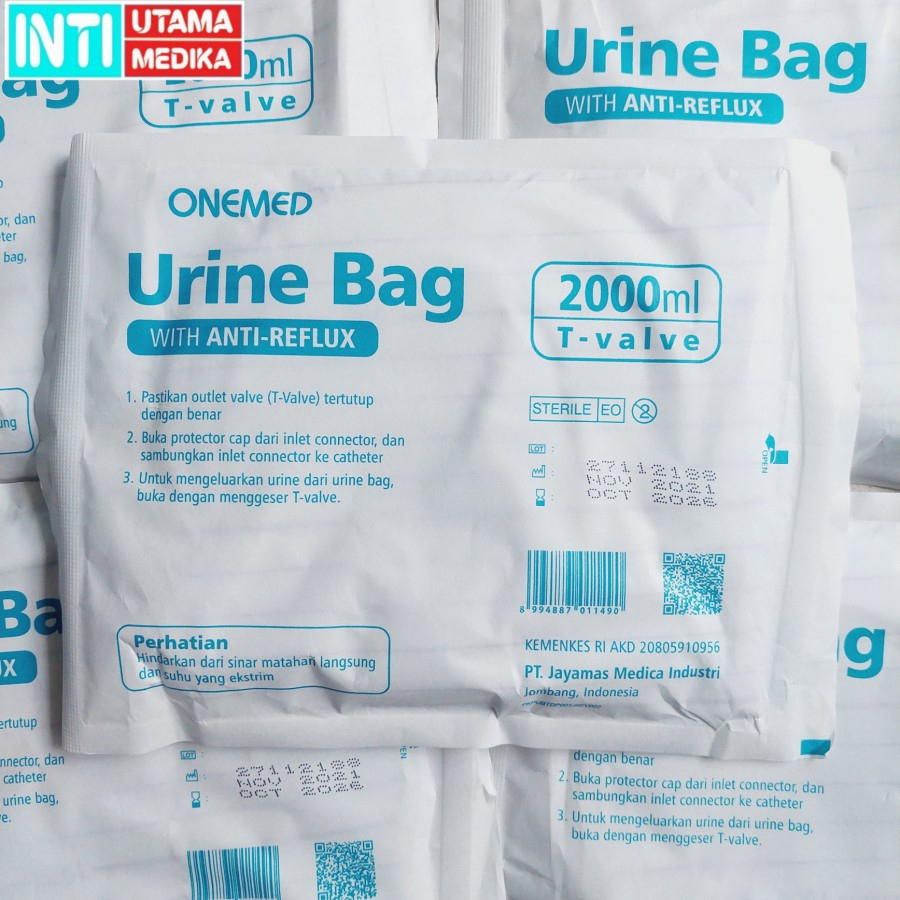 Urine Bag Onemed 2000ml . Kantong Urine Onemed 2 Liter. URINE BAG T-VALVE