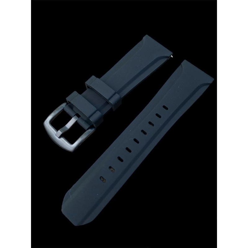 Strap tali jam tangan silicon lembut full hitam Size lug 24mm