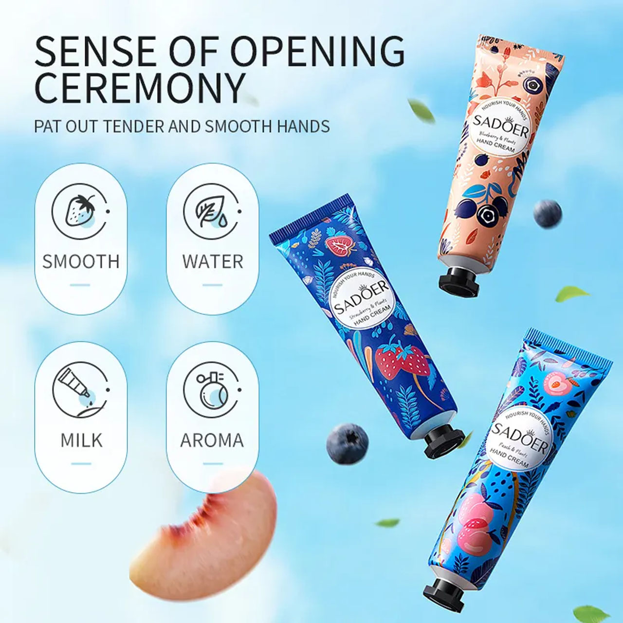 ( 5pcs ) SADOER Hand Cream Fruit Lotion Moisturizing - Krim Tangan Anti Keriput dan Melembabkan Kulit Kering