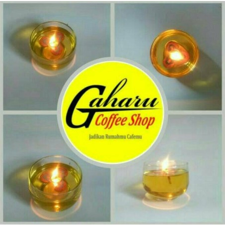 Paket Lilin Apung Romantis (Sumbu + Pelampung + Gelas 1 lusin)