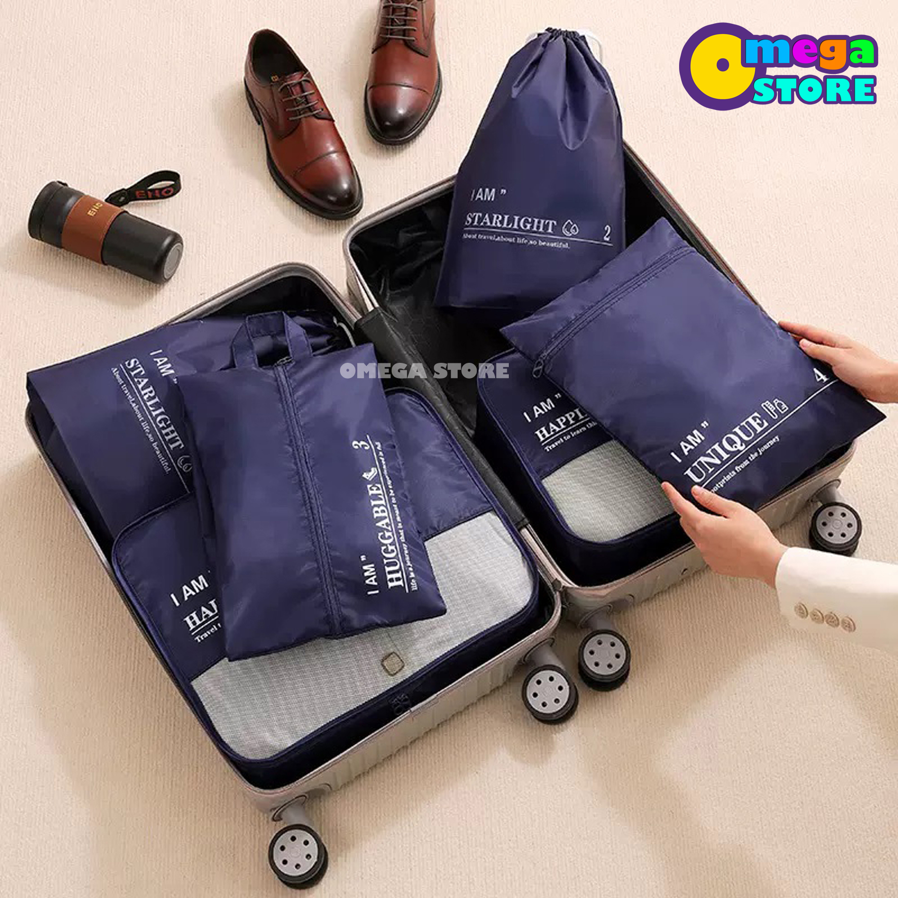 Travel Pouch Bag Bag Laundry Pouch Organizer 6 in 1 Tas Penyimpanan Untuk Travel -1004