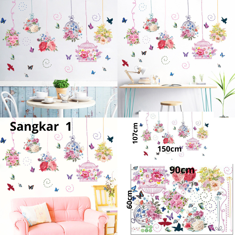 WALLSTICKER WALLSTIKER WALL STICKER STIKER SETIKER DINDING SANGKAR BURUNG GANTUNGAN LAMPU TEMPELAN CAFE DEKORASI RUMAH RUANG TAMU TIDUR MAKAN KELUARGA HIASAN KERAMIK KRAMIK PINTU KACA JENDELA KACA KAMAR MANDI ANTI AIR LEMARI DAPUR POT DAUN SANGKAR BURUNG