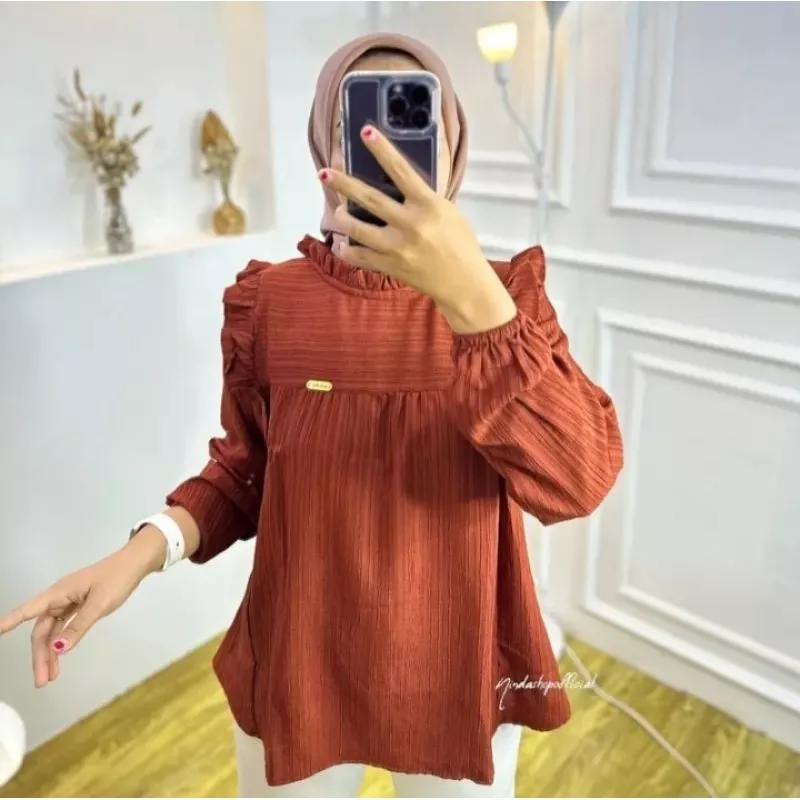 Maudy Blouse Ladycrush-Blouse Basic wanita-Atasan Wanita-Korean style