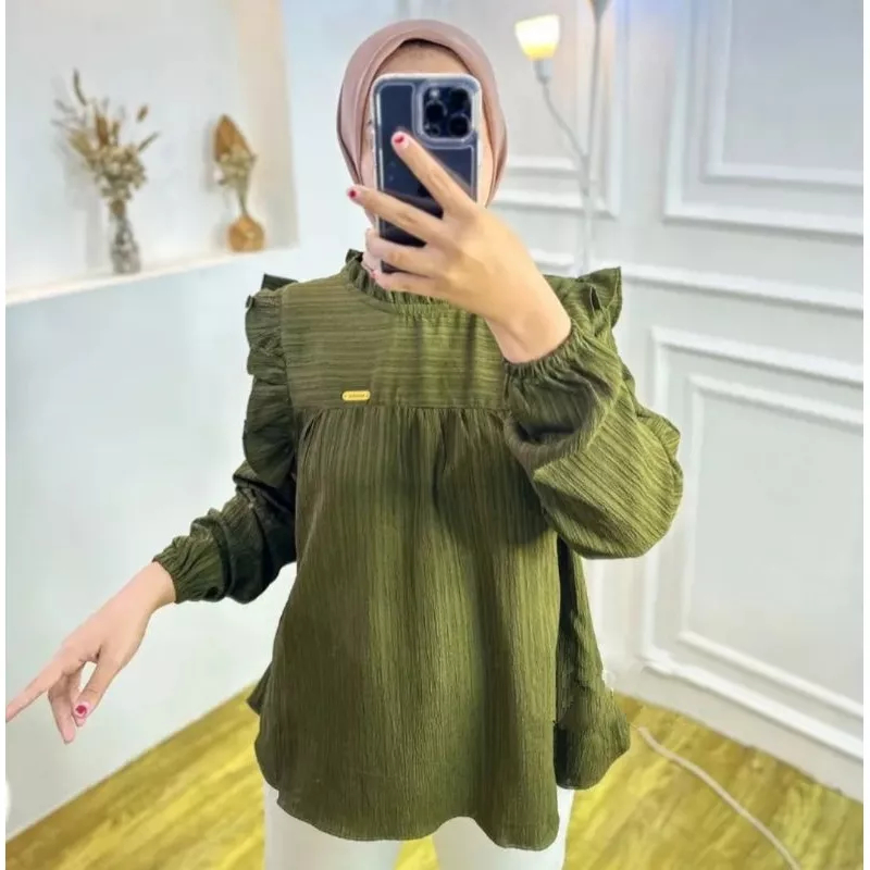 Maudy Blouse Ladycrush-Blouse Basic wanita-Atasan Wanita-Korean style