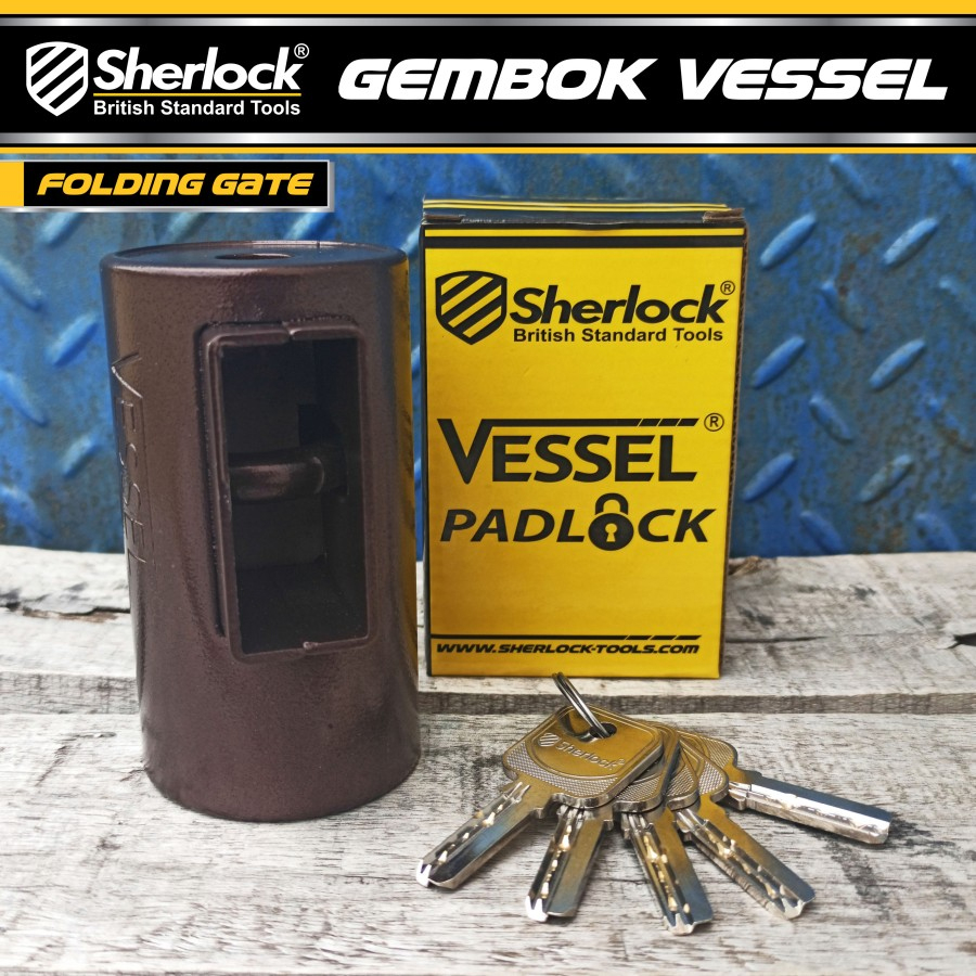 Gembok Tabung Vessel Padlock Anti maling Sherlock Untuk Folding Gate