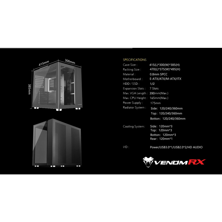 CASING VenomRX DAEMON XL - E-ATX GAMING CASE