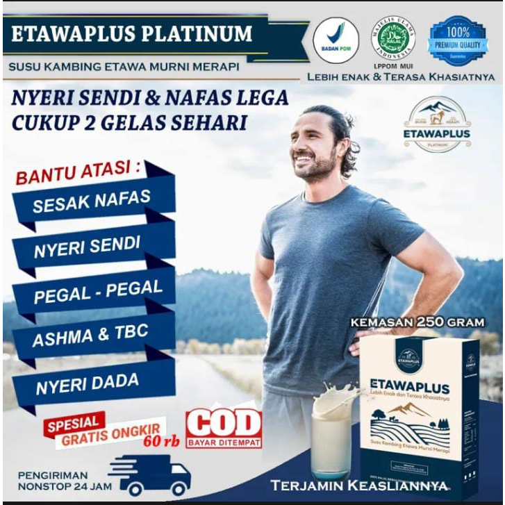 

TERLARIS!!! Susu Etawa Platinum 250g / Etawaplus Platinum / Etawaku Platinum Murni Susu Tulang sehat / Nafas Lega