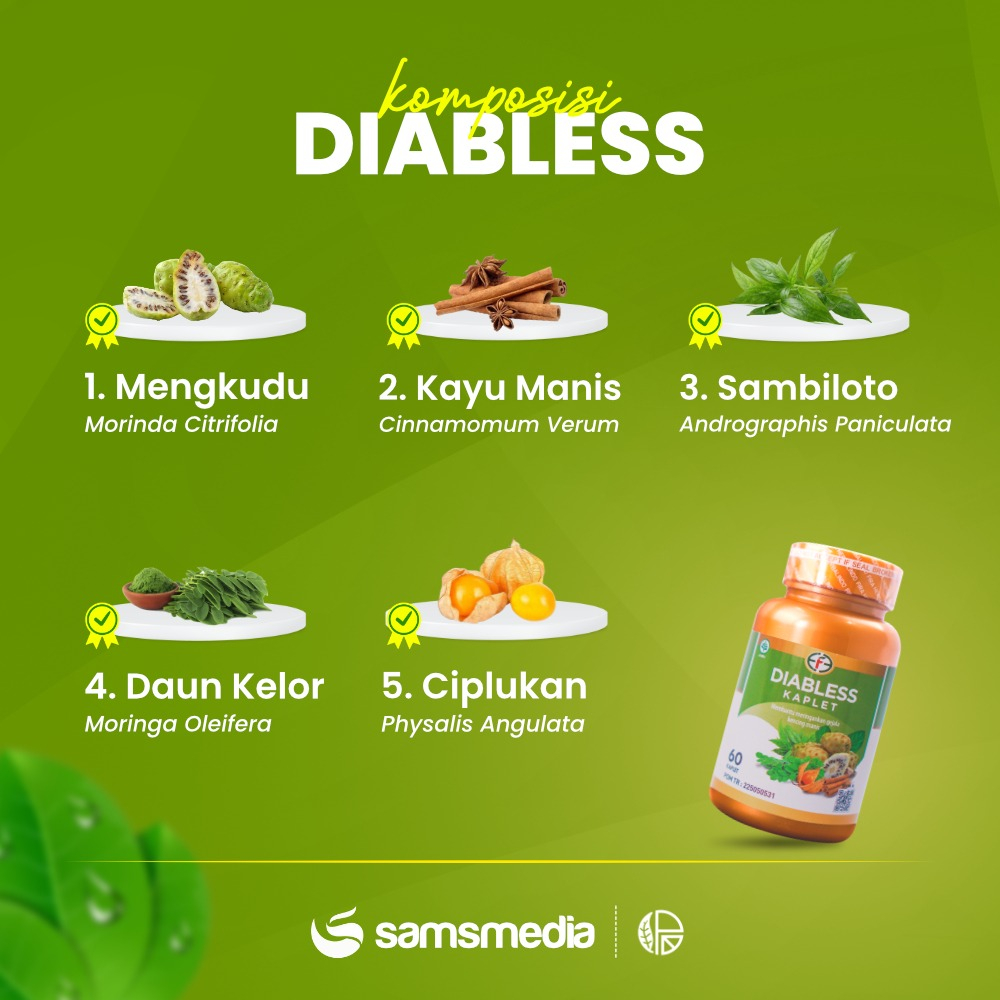 Kaplet DIABLESS Obat Herbal Diabetes Penurun Gula Darah Tinggi Kencing Manis Alami