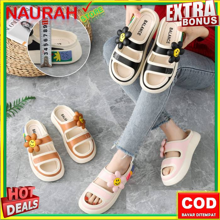 Sandal Slop Wanita Balance 029 F3 Sendal Viral 100% Original Kualitas Import Jelly Rubber Anti Slip Nyaman Empuk Lucu Termurah Terbaru